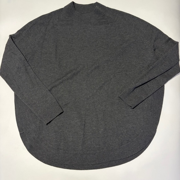 COS Rounded Hem Wool Cashmere Mock Neck Sweater Sz M Minimalist Hi Split - Picture 2 of 11